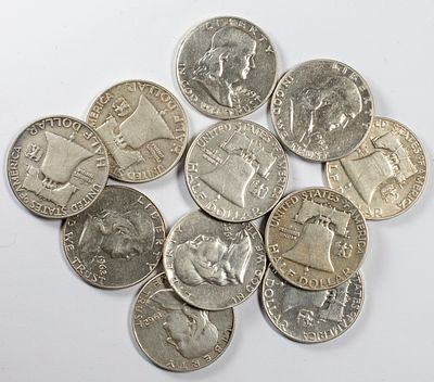 Lots World CoinsLot of 11 silver coins of Half Dollar United States of America (USA).Fine to XF.