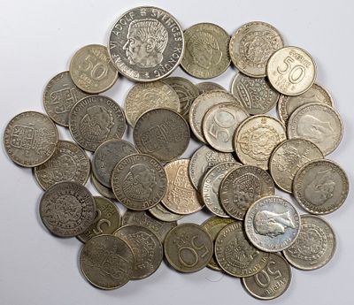 Lots World CoinsLot of multiple coins Sweden/Norway.Fine to XF.
