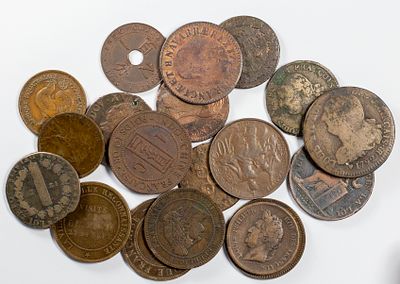 Lots World CoinsLot of multiple coins, various countries.Fine to XF.