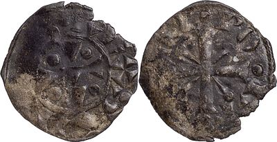 PortugalD. Sancho II (1223-1248)Dinheiro de cruz de pregos Bolh&atilde;oAG: 02.02 0.56 gBC+