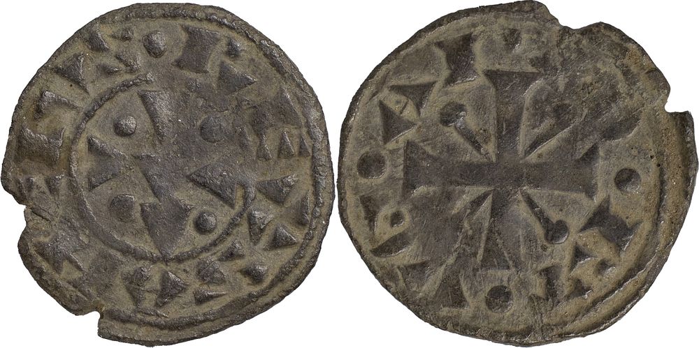 D. Sancho II - Dinheiro de cruz de pregos. Portugal 
D. Sancho II (1223-1248) 
Dinheiro de cruz 
