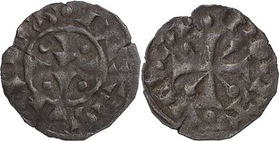 D. Sancho II - Dinheiro de cruz de pregos. . Portugal D. Sancho II (1223-1248) Dinheiro de cruz 