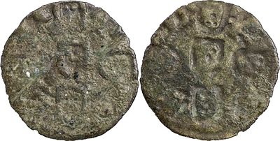 PortugalD. Dinis I (1279-1325)Dinheiro Bolh&atilde;oInteressante exemplar com brockage no reverso!AG: 