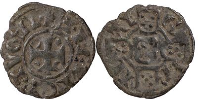 PortugalD. Afonso IV (1325-1357)Dinheiro Bolh&atilde;oLegenda anverso: +A . R€X PORTVGALLegenda 