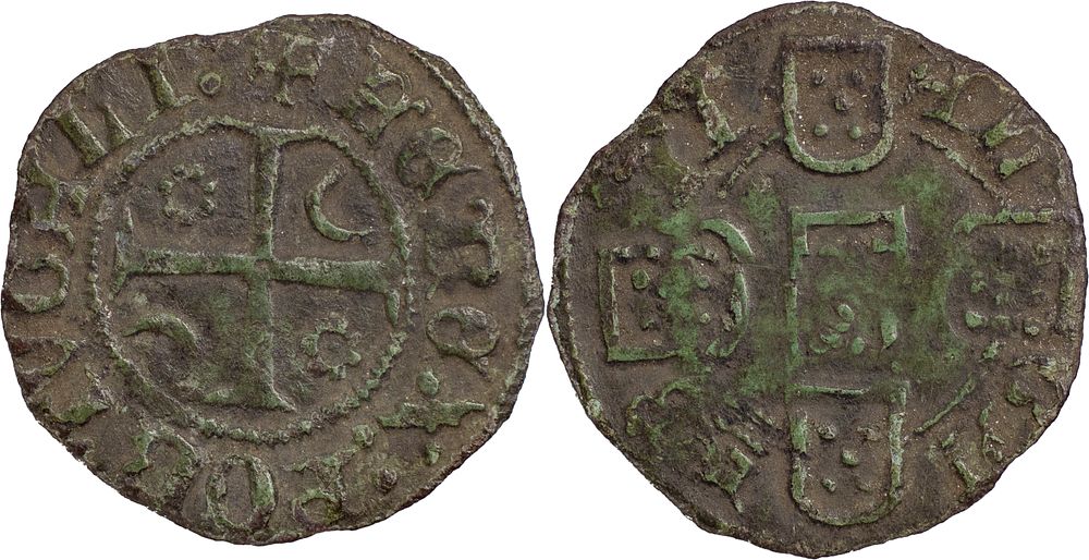 Dinheiro Porto. Legenda In&eacute;dita. Portugal 
D. Fernando I (1367-1383) 
Dinheiro Porto 