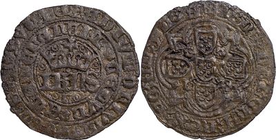 Portugal D. Jo&atilde;o I (1385-1433) Real de 10 soldos Lisboa oLo / Lo-oB Bolh&atilde;o Sinal oculto &agrave; 