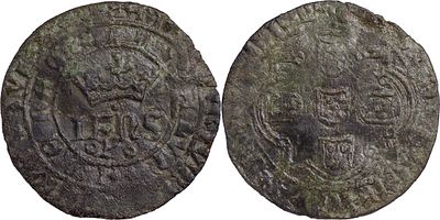 Portugal D. Jo&atilde;o I (1385-1433) Real de 10 soldos Porto oPo Bolh&atilde;o AG: 46.12 2.37 g RARA BC