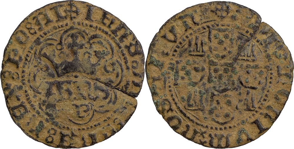 Portugal 
D. Jo&atilde;o I (1385-1433) 
Meio Real de 3 libras e meia Porto Bolh&atilde;o 
