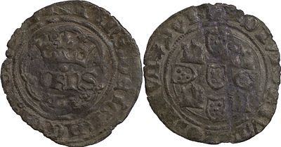 Portugal D. Jo&atilde;o I (1385-1433) Real de 3 libras e meia Lisboa Bolh&atilde;o AG: 54.04 1.73 g BC