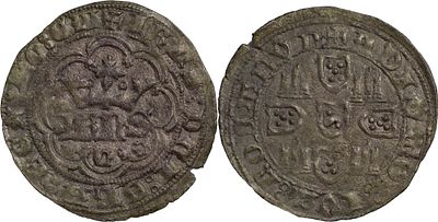 Portugal D. Jo&atilde;o I (1385-1433) Real de 3 libras e meia Lisboa Bolh&atilde;o AG: 54.04 2.08 g QUASE BELA