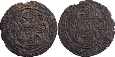 Portugal D. Jo&atilde;o I (1385-1433) Real de 3 libras e meia Porto Bolh&atilde;o AG: 56.04 2.68 g Ligeira 