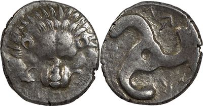 Greek Coins Dynasts of Lycia. Perikles AR Tetrobol 2.82 g. 390-375 BC. Facing lion's scalp / 