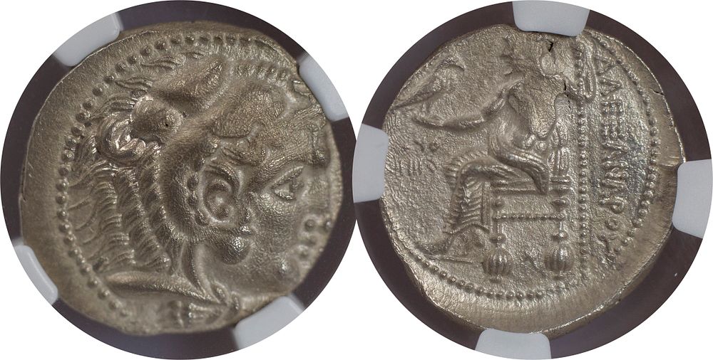 Alexander III ‘The Great . AR Tetradrachm. NGC AU. Greek Coins 
KINGS OF MACEDON. Alexander III 