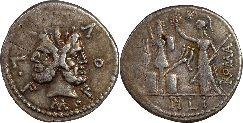 The Roman Republic 
M. Furius L.f. Philus, 120 BC. AR Denarius. Rome. M•FOVRI•L•F Laureate head 