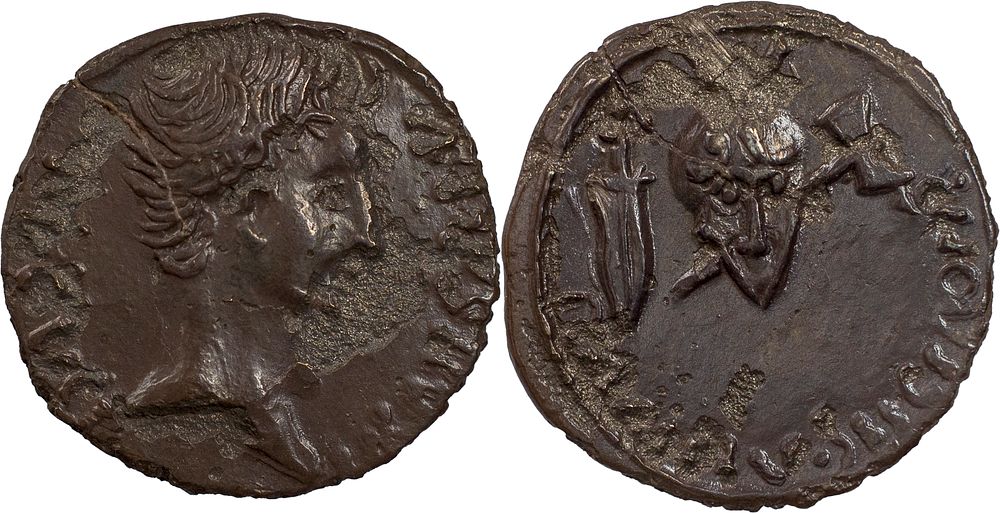 Augustus. 27 BC-AD 14. AR Denarius. Emerita. Rare. The Roman Empire 
Augustus. 27 BC-AD 14. AR 