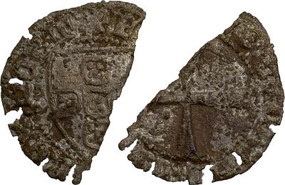 PortugalD. Fernando I (1367-1383)Metade de Meio tornês de Samora BolhãoSem letra monetária.AG: 