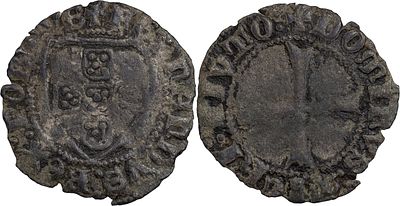 Portugal D. Fernando I (1367-1383) Meio tornês de Samora Bolhão Sem letra monetária. AG: 66.01 