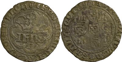 Portugal D. João I (1385-1433) Real de 3 libras e meia Porto Bolhão AG: 56.01 2.20 g BC+