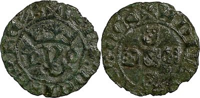 PortugalD. João I (1385-1433)Meio Real preto Porto CobreAG: 39.01 0.84 g.BC