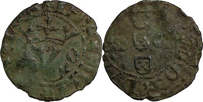 PortugalD. João I (1385-1433)Meio Real preto Porto CobreCoroa arcada!AG: 39.01 0.93 g ÚNICA 