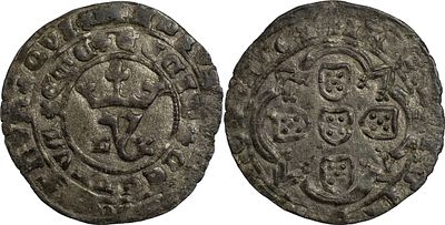 PortugalD. João I (1385-1433)Real Branco Lisboa BolhãoBoa prata.AG: 52.02 2.91 gMBC