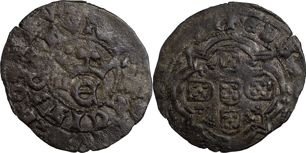 RARA!. Portugal 
D. Duarte I (1433-1438) 
Real Branco Lisboa Bolh&atilde;o 
Letra 