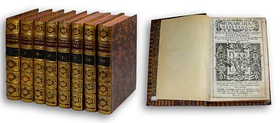 BRITO & OTHERS (Frei Bernardo de &..) – Monarquia Lusit&acirc;nia (8 Vols); Set with ex‑libris of the 