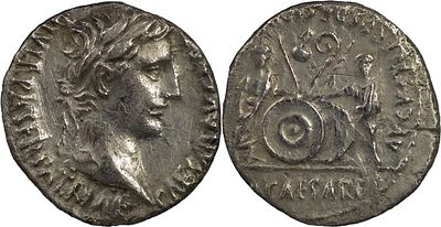 The Roman EmpireAugustus, 27 BC-AD 14. AR Denarius 3.76 g. Lugdunum, circa 2 BC-AD 4. CAESAR 