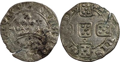 PortugalD. Fernando I (1367-1383)Pilarte Porto BillonAG: 08.05 1.54 gVF