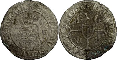 PortugalD. Fernando I (1367-1383)Barbuda Lisbon BillonAG: 33.02 3.94 gVF