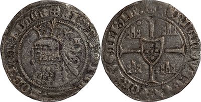 PortugalD. Fernando I (1367-1383)Barbuda Lisbon BillonAG: 33.04 4.10 gAbout XF