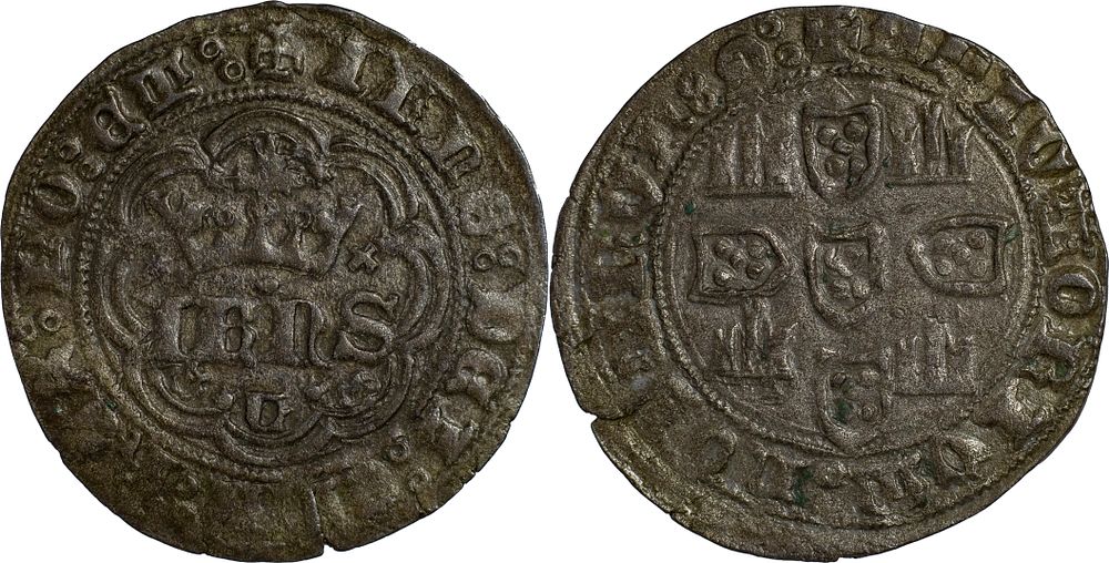 Portugal 
D. Jo&atilde;o I (1385-1433) 
Real of 3 libras and Half Lisbon Billon 
AG: 54.18 2.34 