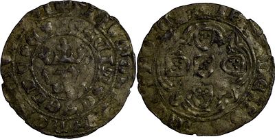 PortugalD. Jo&atilde;o I (1385-1433)Real Branco Lisbon BillonAG: 52.09 2.54 gXF