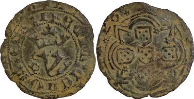 PortugalD. Jo&atilde;o I (1385-1433)Real Branco Porto BillonAG: 53.01 1.78 gFine