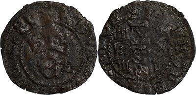 D. Duarte I - Meio Real Preto de Lisboa. Cobre. Portugal D. Duarte I (1433-1438) Half Real Preto 