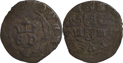 PortugalD. Duarte I (1433-1438)Real Preto Lisbon CopperAG: 02.03 1.1.88 gGood Fine