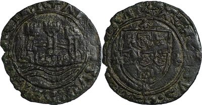 D. Afonso V - Ceitil Lisboa. Recunhada S/ Real Preto D. Jo&atilde;o I. Sem castelos inferiores. Portuga 