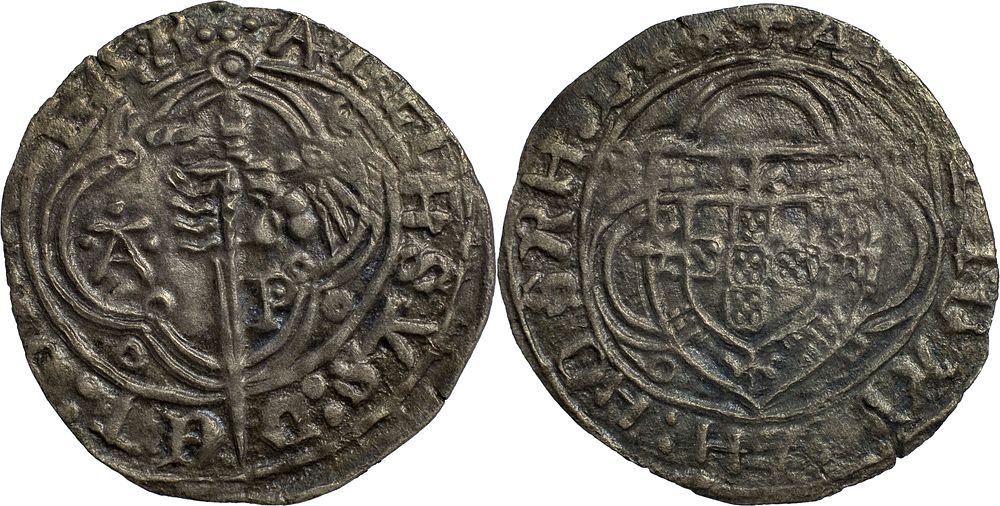 Portugal 
D. Afonso V (1438-1481) 
Espadim Porto Billon 
AG: 21.01 var 1.43 g RARE 
Good Fine