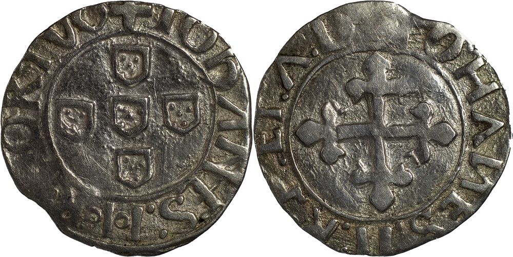 D. Jo&atilde;o II - 1/2 Vint&eacute;m Prata. MBC. Escassa. Portugal 
D. Jo&atilde;o II (1481-1495) 
Half 