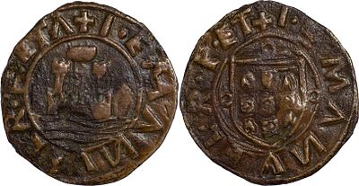 PortugalD. Manuel I (1495-1521)Ceitil Lisbon CopperAG: 03.01 1.91 gXF