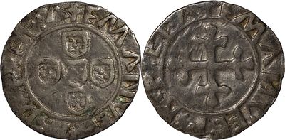 PortugalD. Manuel I (1495-1521)Half Vint&eacute;m Lisbon SilverAG: 15.02 0.84 gVF