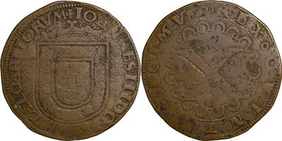 PortugalD. Jo&atilde;o III (1521-1557)10 reais Lisbon CopperAG: 15.03 17.23 gFine