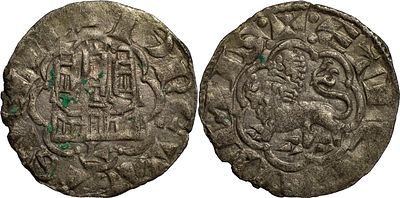 Kingdom of Castile and Le&oacute;n.Alfonso X (1252-1284). Nov&eacute;n. Le&oacute;n. Ve 0,84 g. L bajo castillo. 