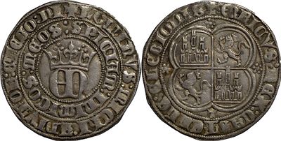 Reino de Castilla y Le&oacute;n. Enrique II (1368-1379). 1 real. Ag Toledo. Kingdom of Castile and 