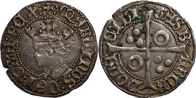 Crown of AragonMart&iacute;n I (1396-1410). Croat. Barcelona. Silver 3.33 g. Anv.: 