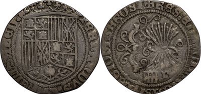 SpainReyes Cat&oacute;licos (1474-1504). Real. Segovia. Silver 2.69 g. Marks: III-P. Cal-381. XF.