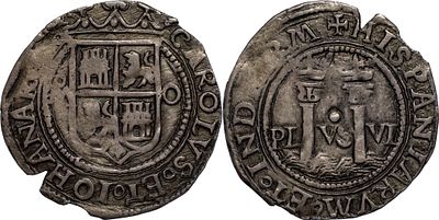 SpainJuana y Carlos (1504-1555). Real. M&eacute;xico. Silver 3.34 g. Marks: M-O. Cal-74. Good XF.