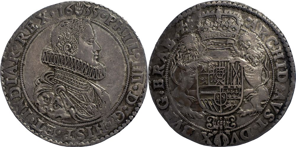 Felipe IV. Ducat&oacute;n 1635. Amberes. Marcas: E. . Spain 
Felipe IV (1621-1665). Ducat&oacute;n 