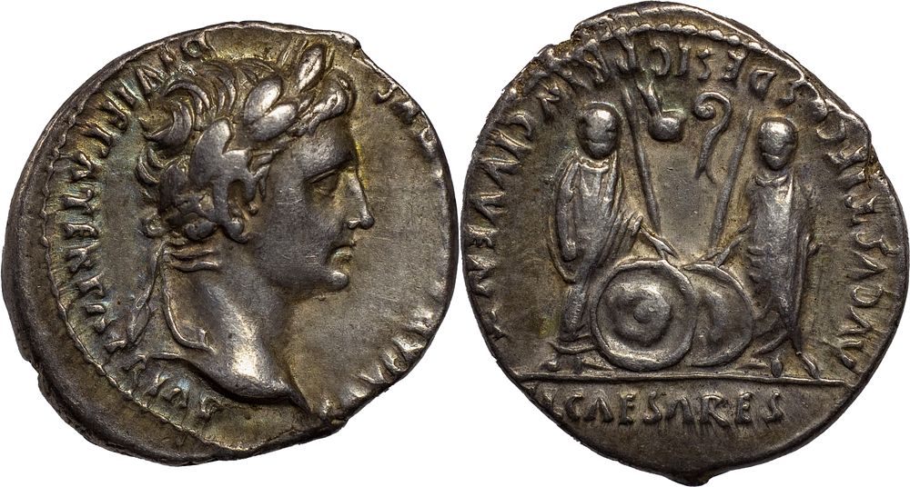 Augustus, 27 BC-AD 14. AR Denarius. . The Roman Empire 
Augustus, 27 FairAD 14. AR Denarius 3.85 