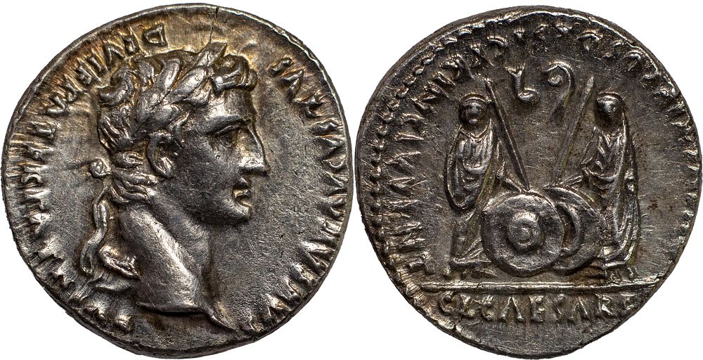 The Roman Empire 
Augustus, 27 FairAD 14. AR Denarius 3.97 g. Lugdunum, 2 FairAD 4. CAESAR 